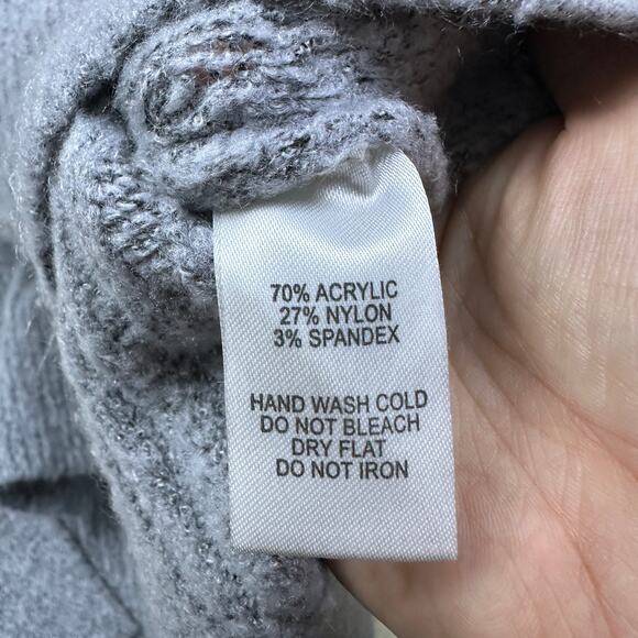 Lulus Gray Meeting Friends Ribbed Mock Neck Knit Cozy Pullover Sweater Small - Picture 10 of 14